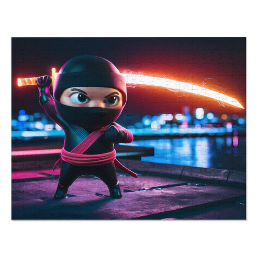 Neon Ninja on the Rooftop - Jigsaw Puzzle (30, 110, 252, 500,1000-Piece)