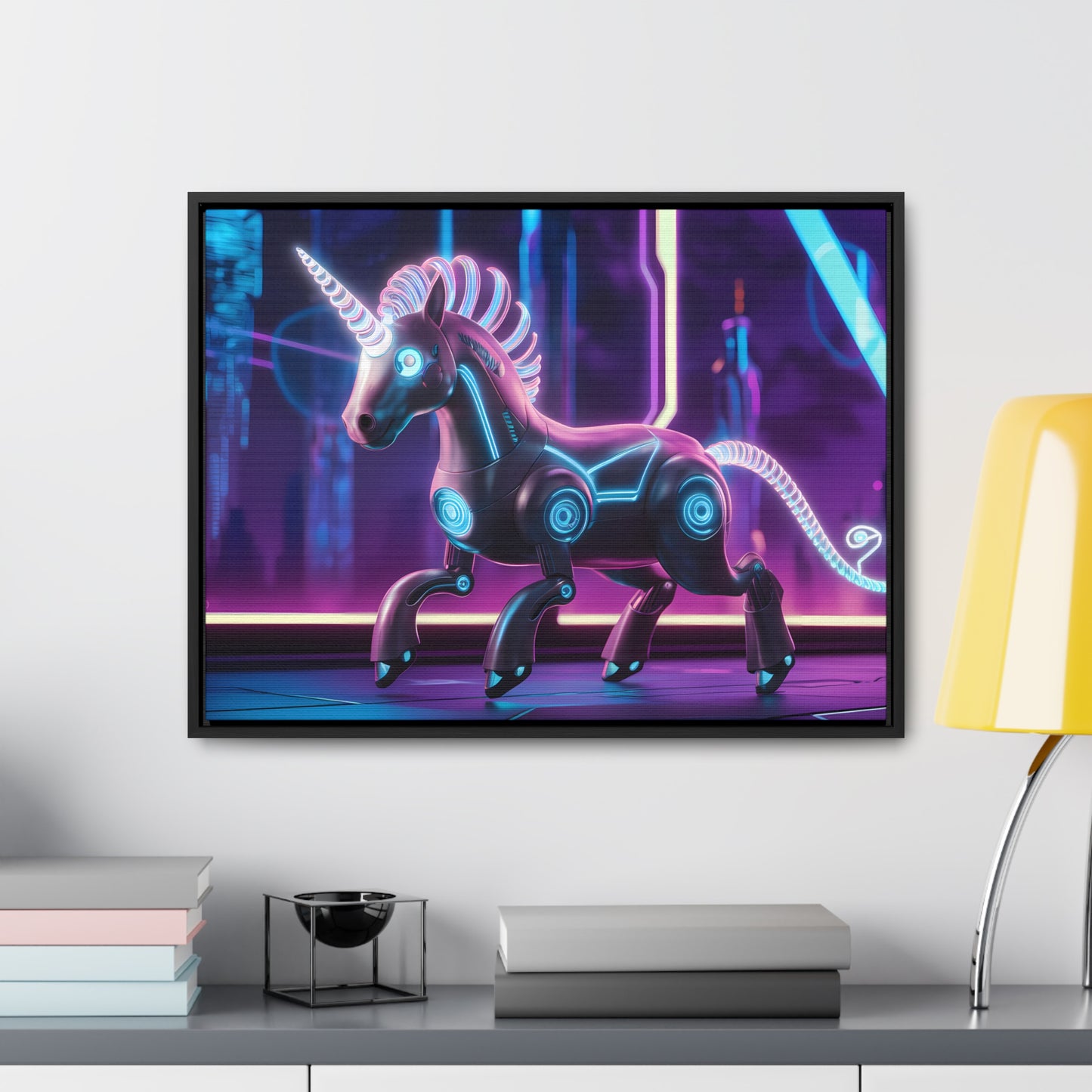 Cybernetic Unicorn - Gallery Canvas Wraps, Horizontal Frame