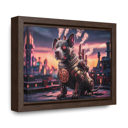 Cyber Canine: Steampunk Sentinel - Gallery Canvas Wraps, Horizontal Frame