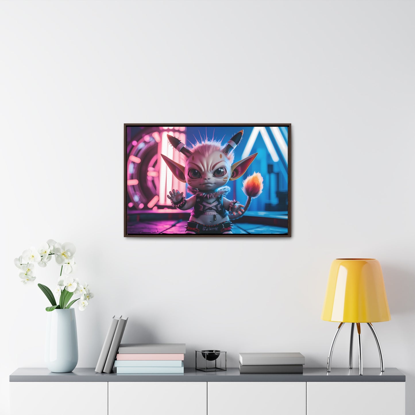 Neon Punk Guardian - Gallery Canvas Wraps, Horizontal Frame