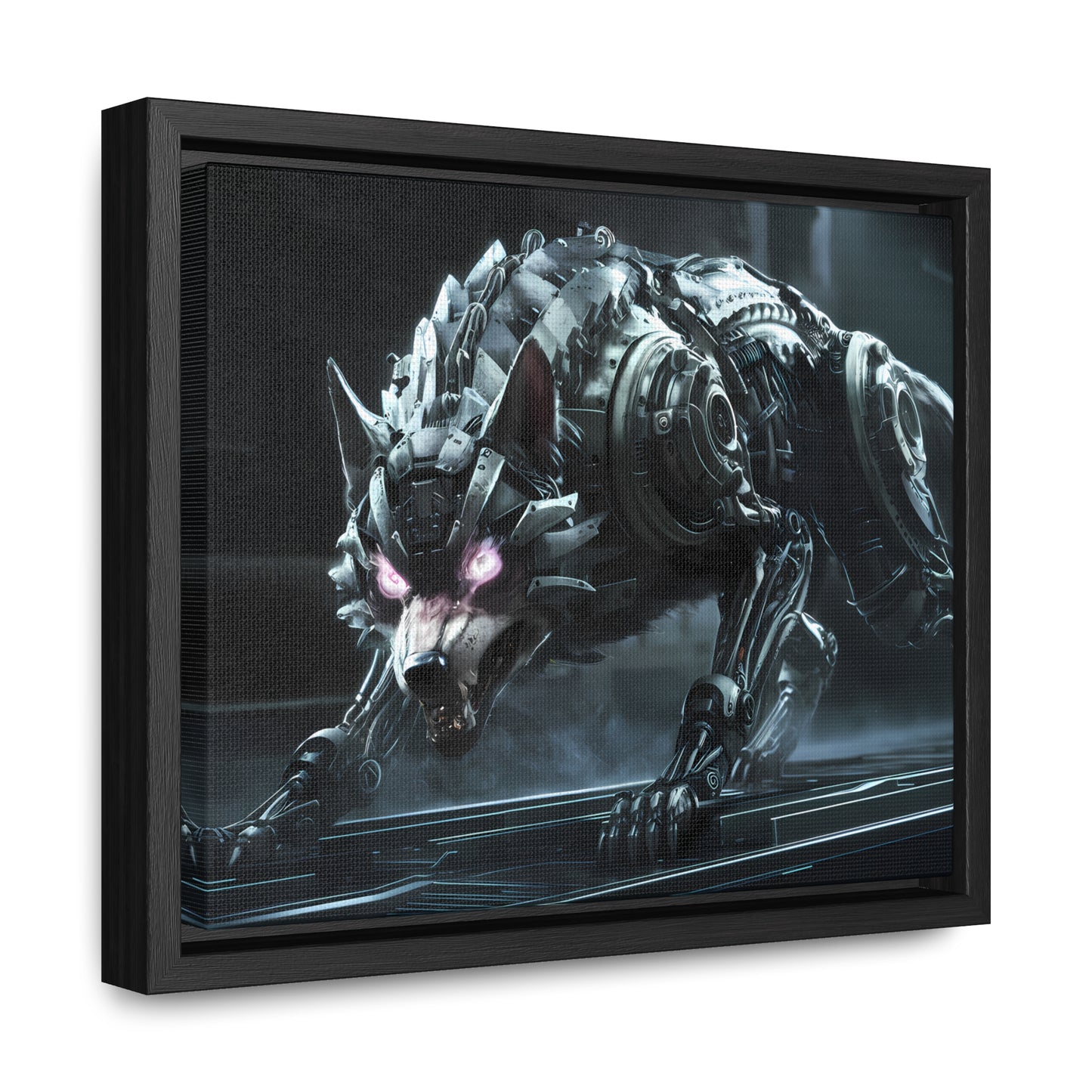 Cybernetic Alpha Wolf - Gallery Canvas Wraps, Horizontal Frame