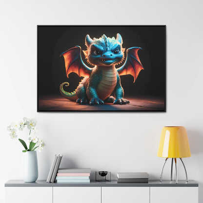 Fierce Baby Dragon Guardian - Gallery Canvas Wraps, Horizontal Frame