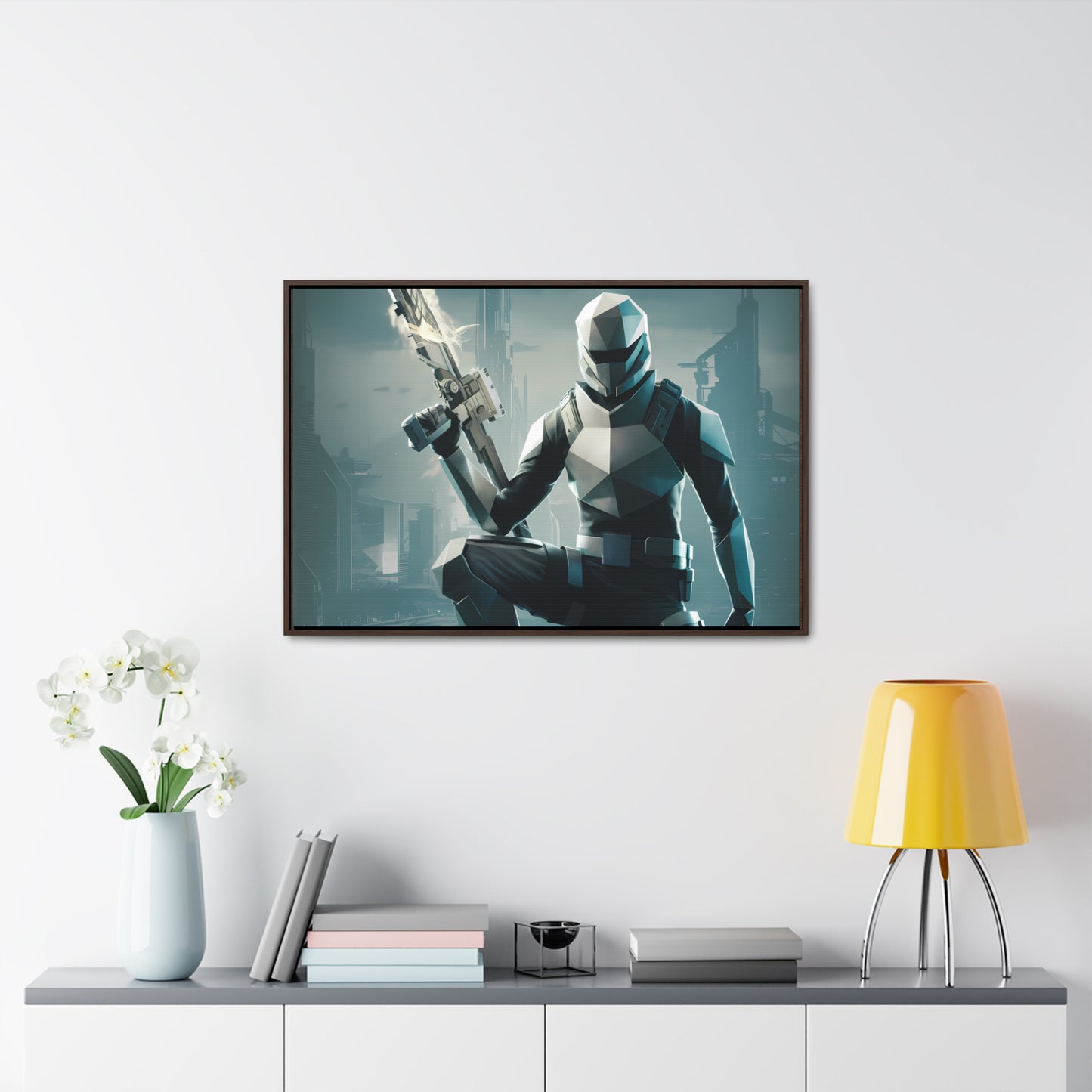 Guardian of the Futuristic Citadel - Gallery Canvas Wraps, Horizontal Frame