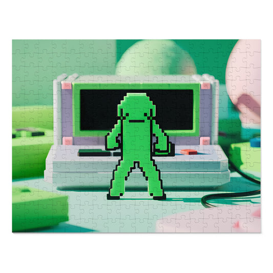 Pixel Guardian in the Digital Realm - Jigsaw Puzzle (30, 110, 252, 500,1000-Piece)