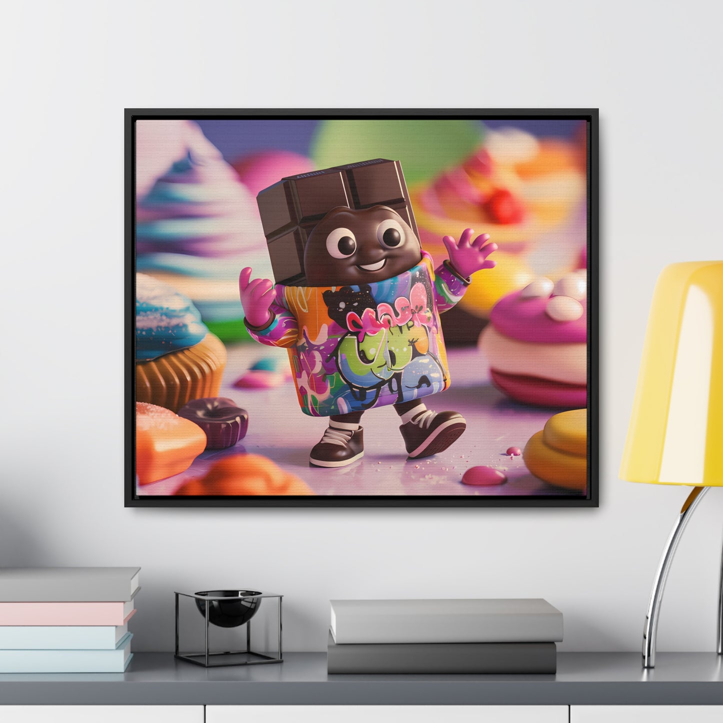 "Choco-Buddy's Sweet Adventure" - Gallery Canvas Wraps, Horizontal Frame