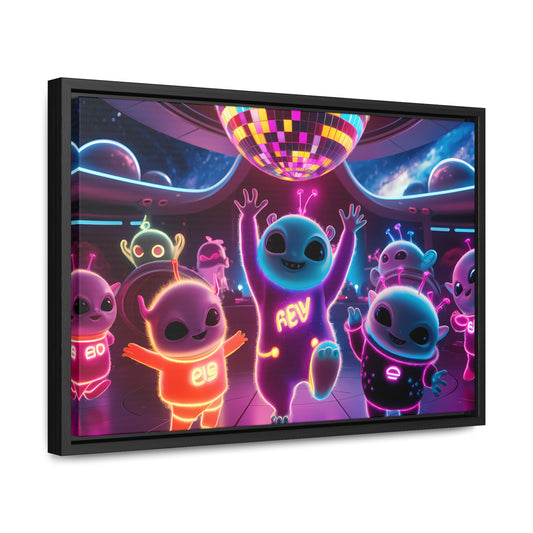 Intergalactic Neon Dance Party - Gallery Canvas Wraps, Horizontal Frame