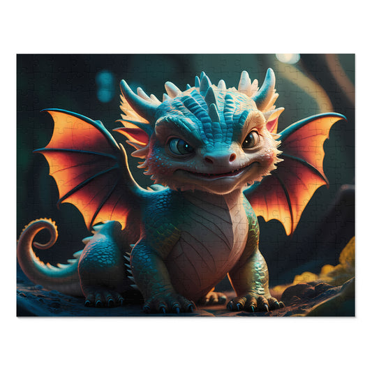 Baby Dragon in Enchanted Forest - Jigsaw Puzzle (30, 110, 252, 500,1000-Piece)