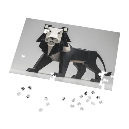 Geometric Lion in Black and White - Jigsaw Puzzle (30, 110, 252, 500,1000-Piece)