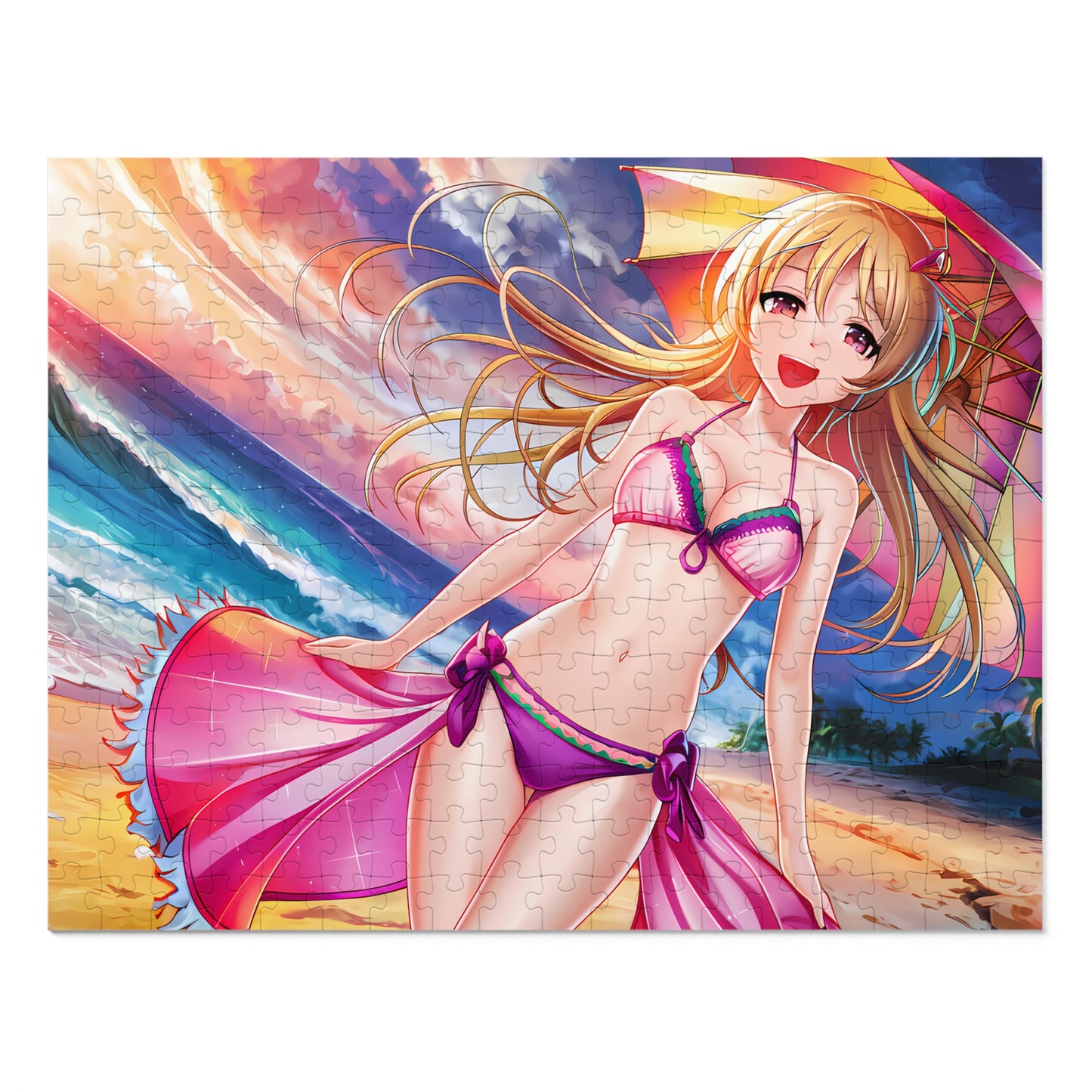 Sunset Bliss at the Beach - Jigsaw Puzzle (30, 110, 252, 500,1000-Piece)