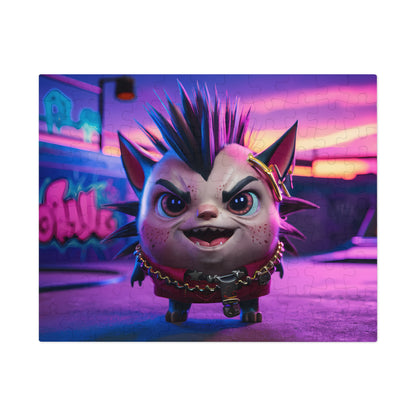 Punk Kitten in Neon Playground - Jigsaw Puzzle (30, 110, 252, 500,1000-Piece)