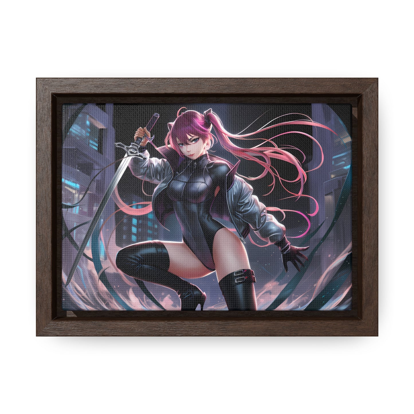 Blade of the Neon Night - Gallery Canvas Wraps, Horizontal Frame