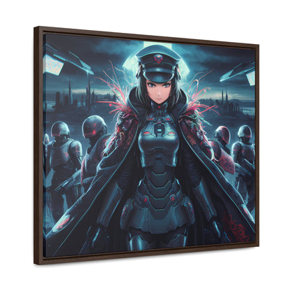 Cybernetic Enforcer: Rise of the Neon Syndicate - Gallery Canvas Wraps, Horizontal Frame