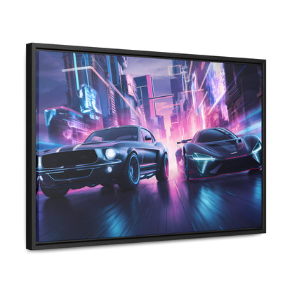 Neon Speed Duel - Gallery Canvas Wraps, Horizontal Frame