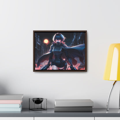 "Nightblade: The Cyberpunk Vigilante" - Gallery Canvas Wraps, Horizontal Frame