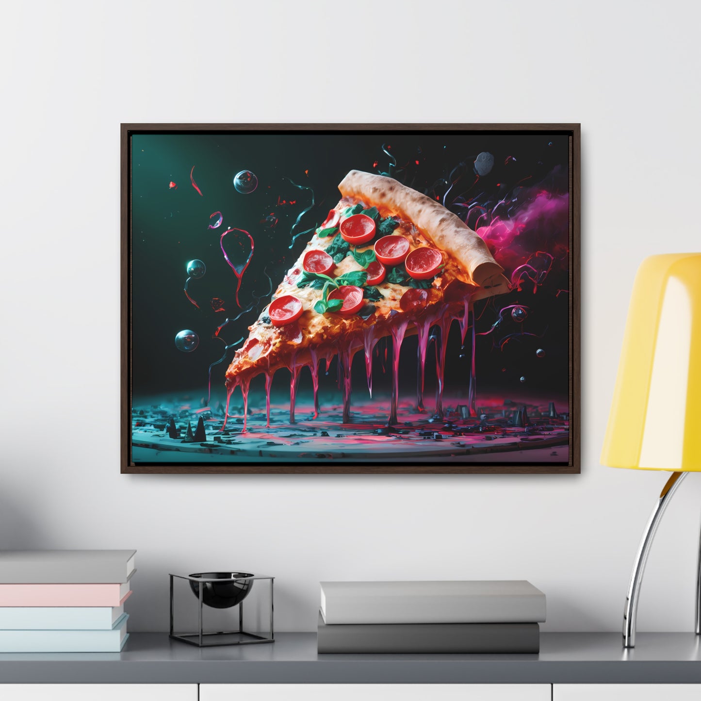 "Cosmic Slice of Pizza Bliss" - Gallery Canvas Wraps, Horizontal Frame