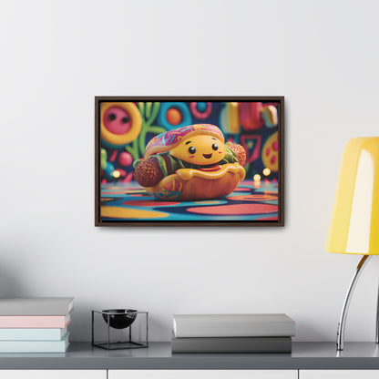 Cheerful Burger Adventure - Gallery Canvas Wraps, Horizontal Frame