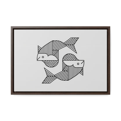 Pisces in Geometric Harmony - Gallery Canvas Wraps, Horizontal Frame