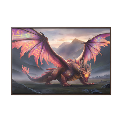 "The Arcane Guardian of the Crimson Peaks" - Gallery Canvas Wraps, Horizontal Frame