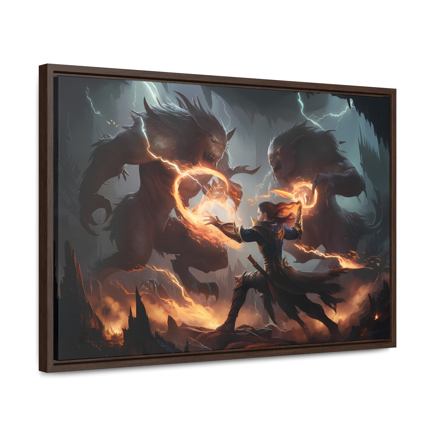 Duel of Thunder and Flame - Gallery Canvas Wraps, Horizontal Frame