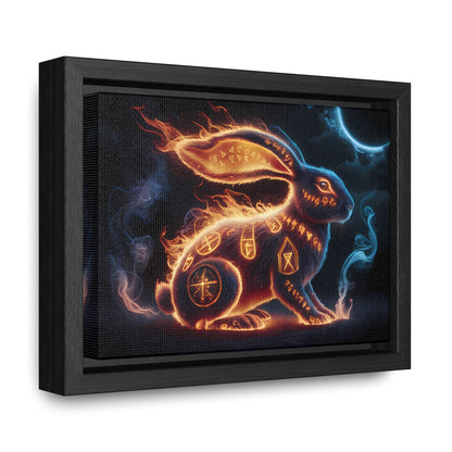 Runic Flame Rabbit - Gallery Canvas Wraps, Horizontal Frame