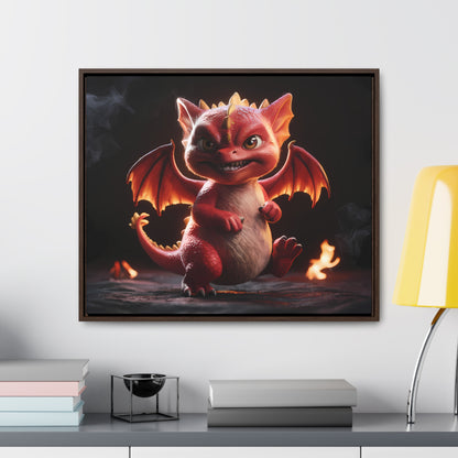 "Fiery Little Guardian" - Gallery Canvas Wraps, Horizontal Frame