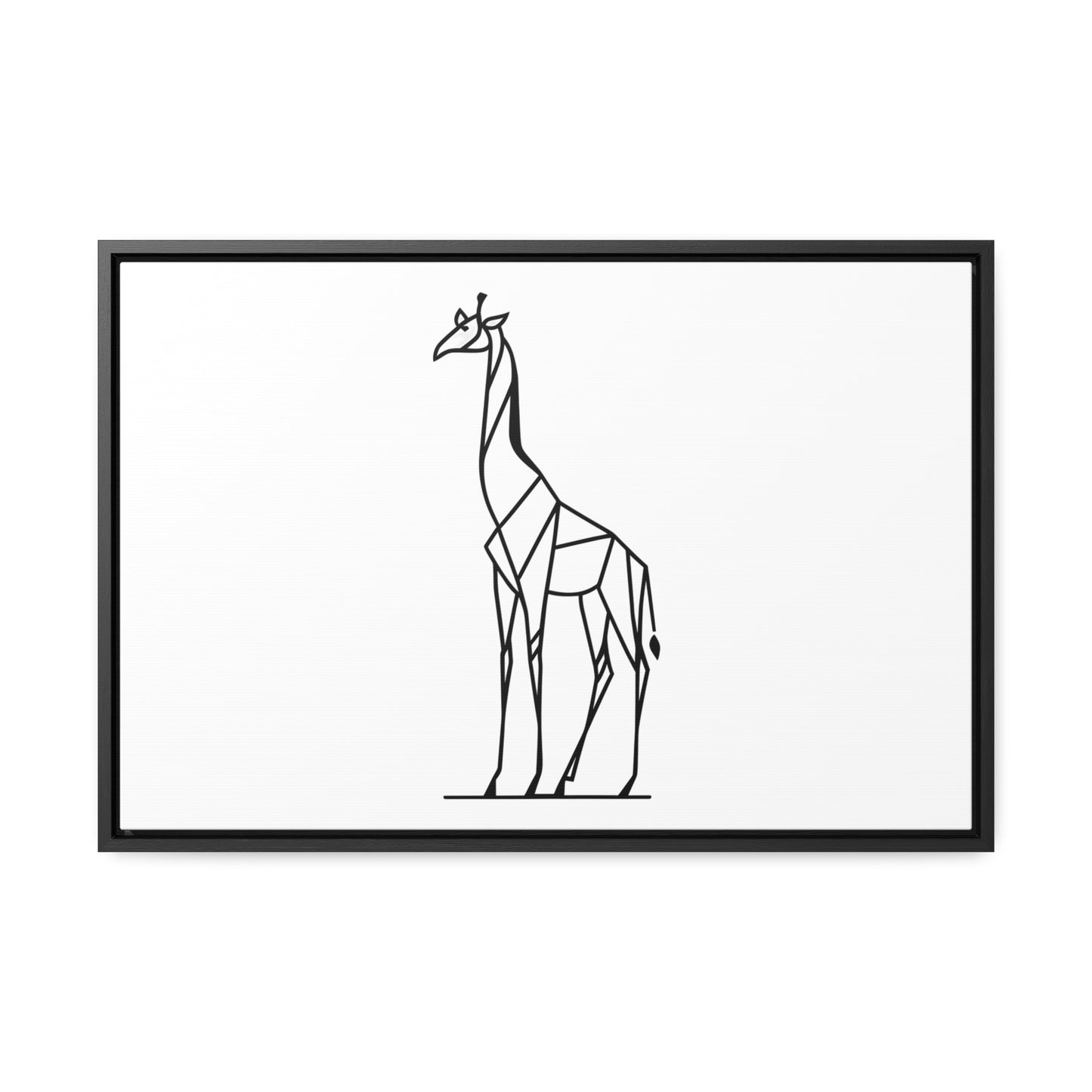 Geometric Giraffe Silhouette - Gallery Canvas Wraps, Horizontal Frame