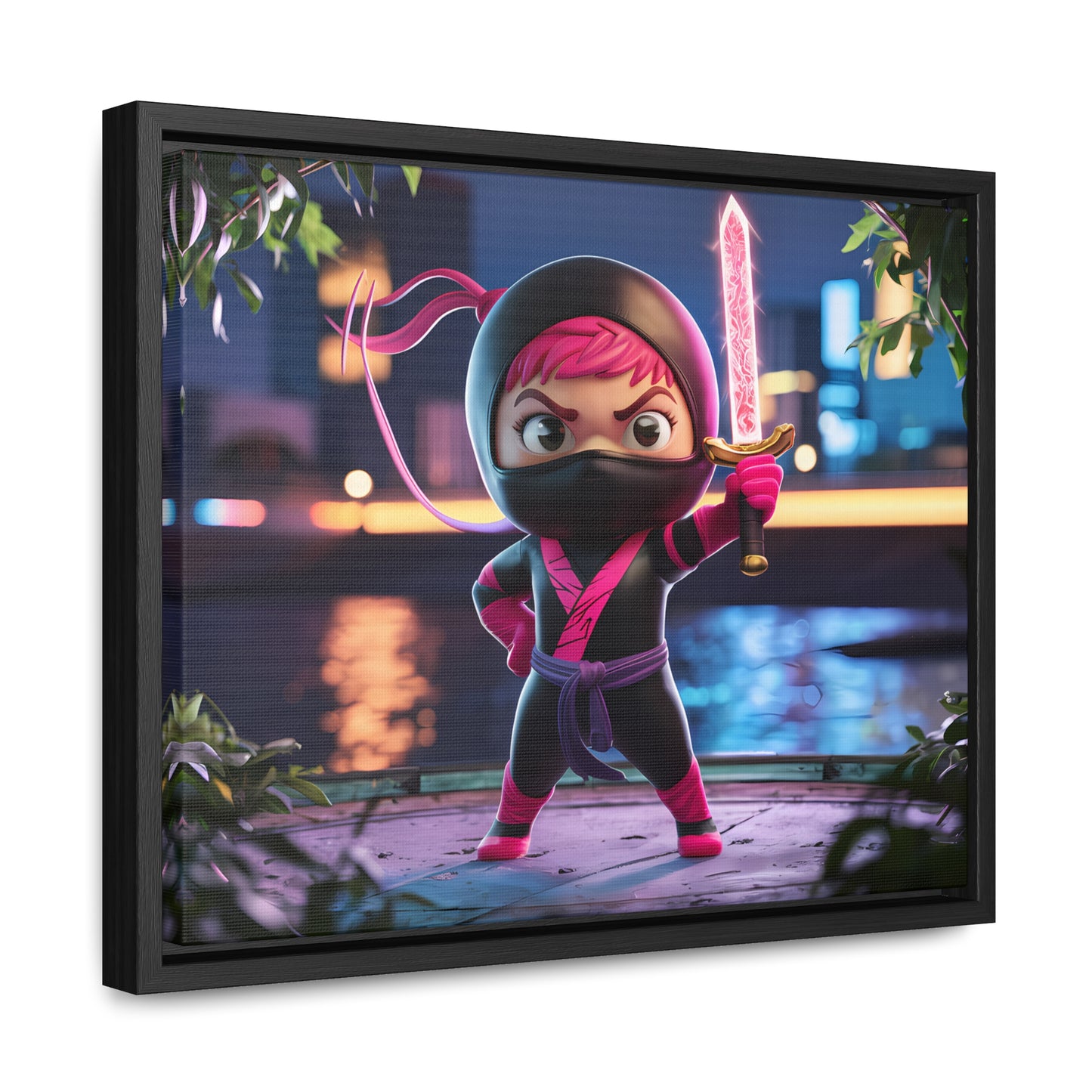 Blade of the Pink Ninja - Gallery Canvas Wraps, Horizontal Frame