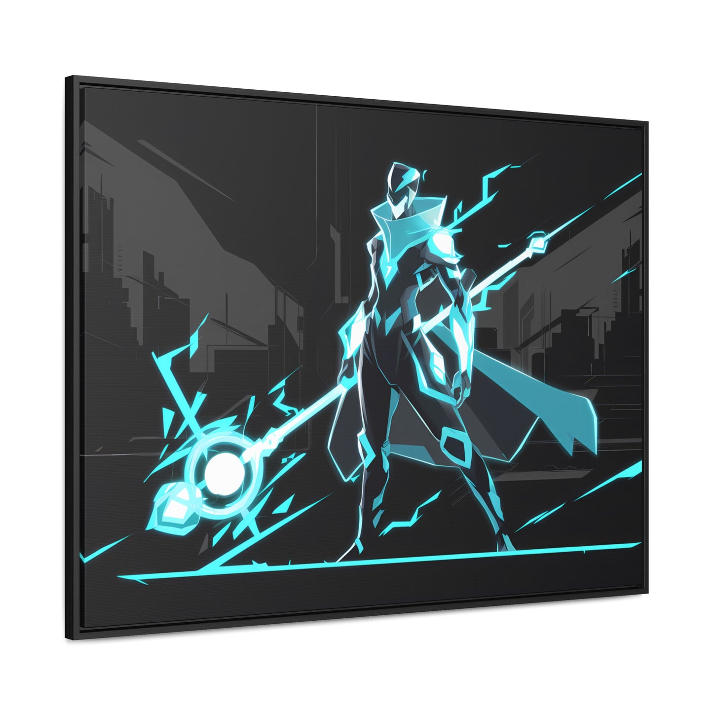 Arbiter of the Neon Void - Gallery Canvas Wraps, Horizontal Frame