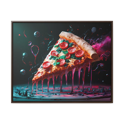 "Cosmic Slice of Pizza Bliss" - Gallery Canvas Wraps, Horizontal Frame