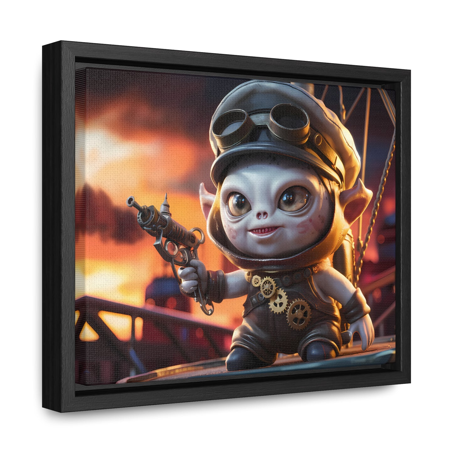 Steampunk Goblin Commander at Dusk - Gallery Canvas Wraps, Horizontal Frame