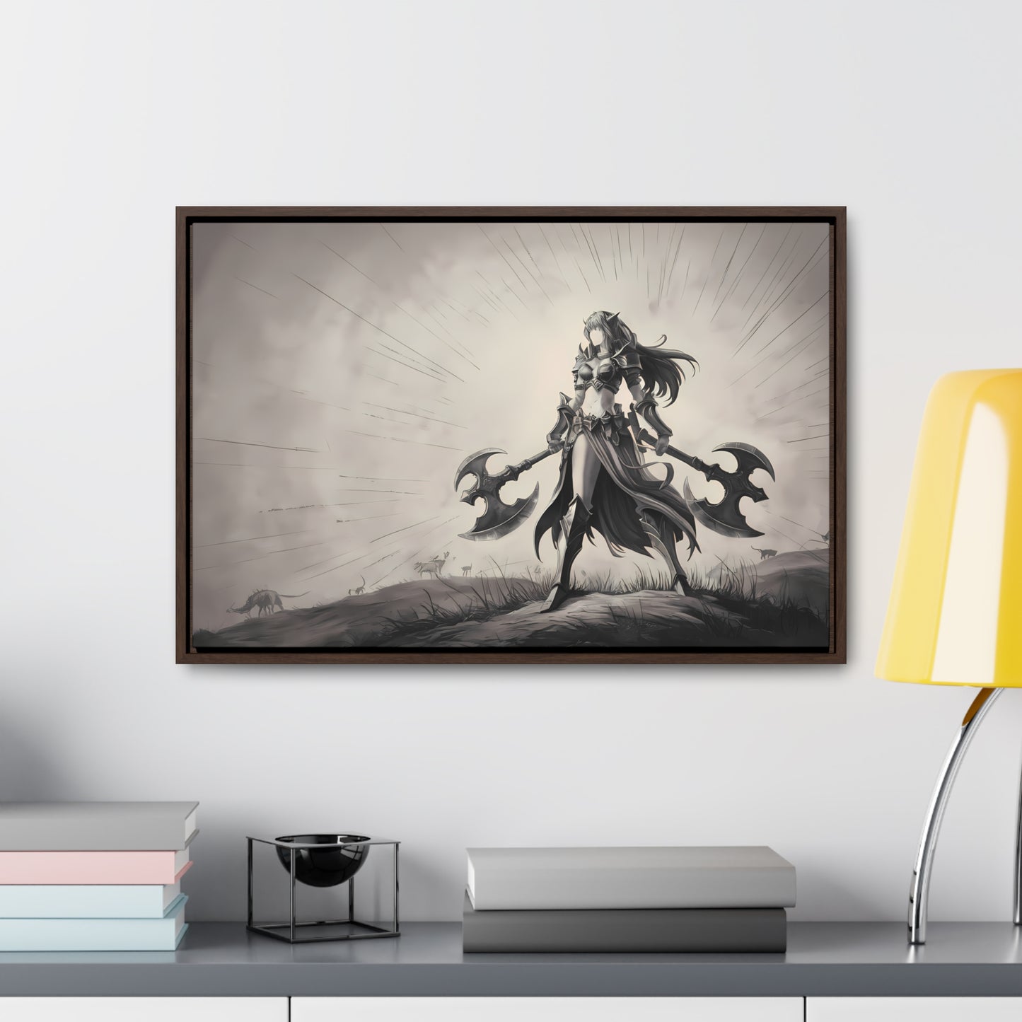 Warrior of the Twilight Plains - Gallery Canvas Wraps, Horizontal Frame