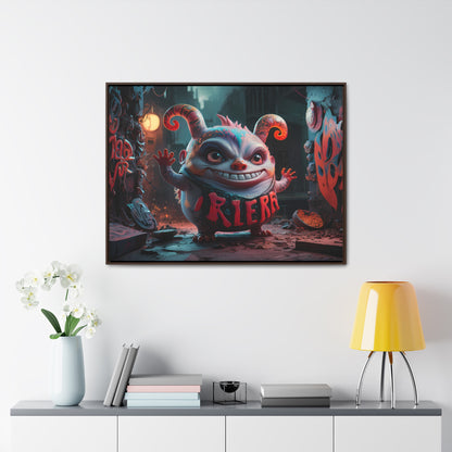 Midnight Mischief in the Alley - Gallery Canvas Wraps, Horizontal Frame