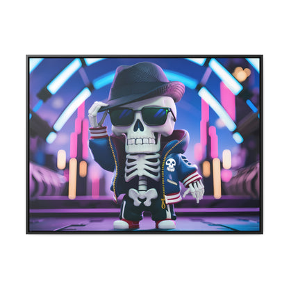 "Neon Skull Groove" - Gallery Canvas Wraps, Horizontal Frame