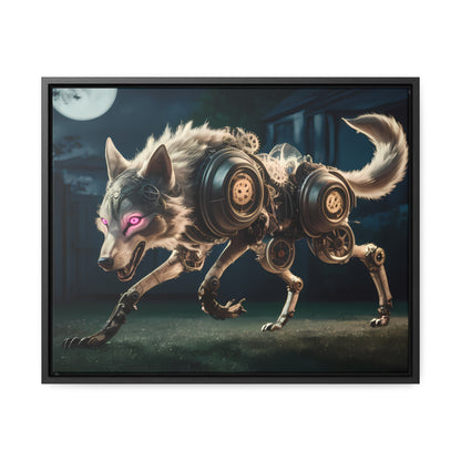 Cyberwolf Under the Moon - Gallery Canvas Wraps, Horizontal Frame