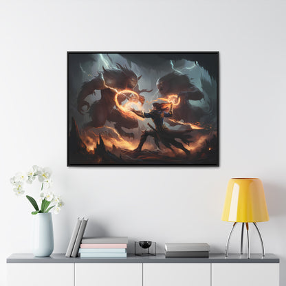 Duel of Thunder and Flame - Gallery Canvas Wraps, Horizontal Frame