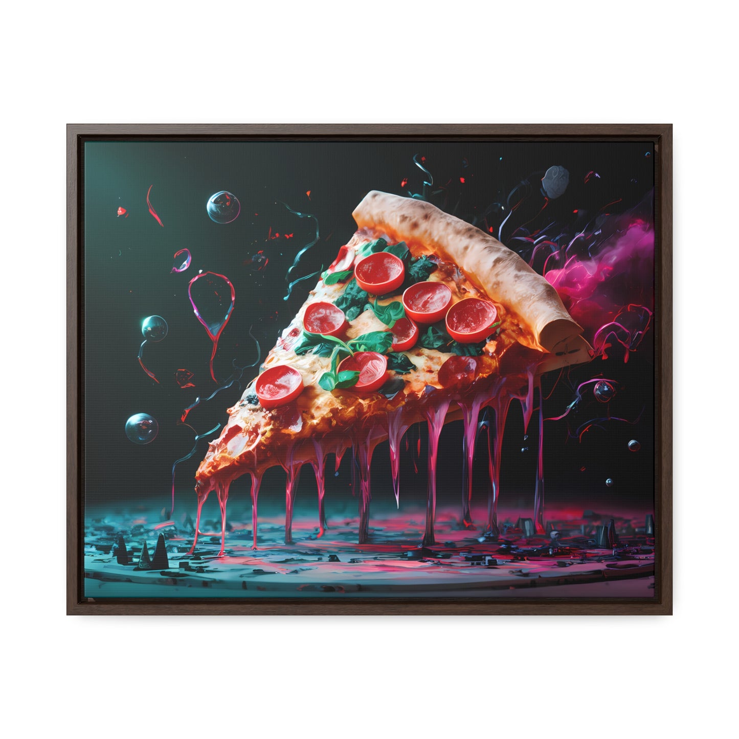 "Cosmic Slice of Pizza Bliss" - Gallery Canvas Wraps, Horizontal Frame