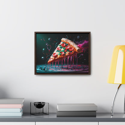 "Cosmic Slice of Pizza Bliss" - Gallery Canvas Wraps, Horizontal Frame