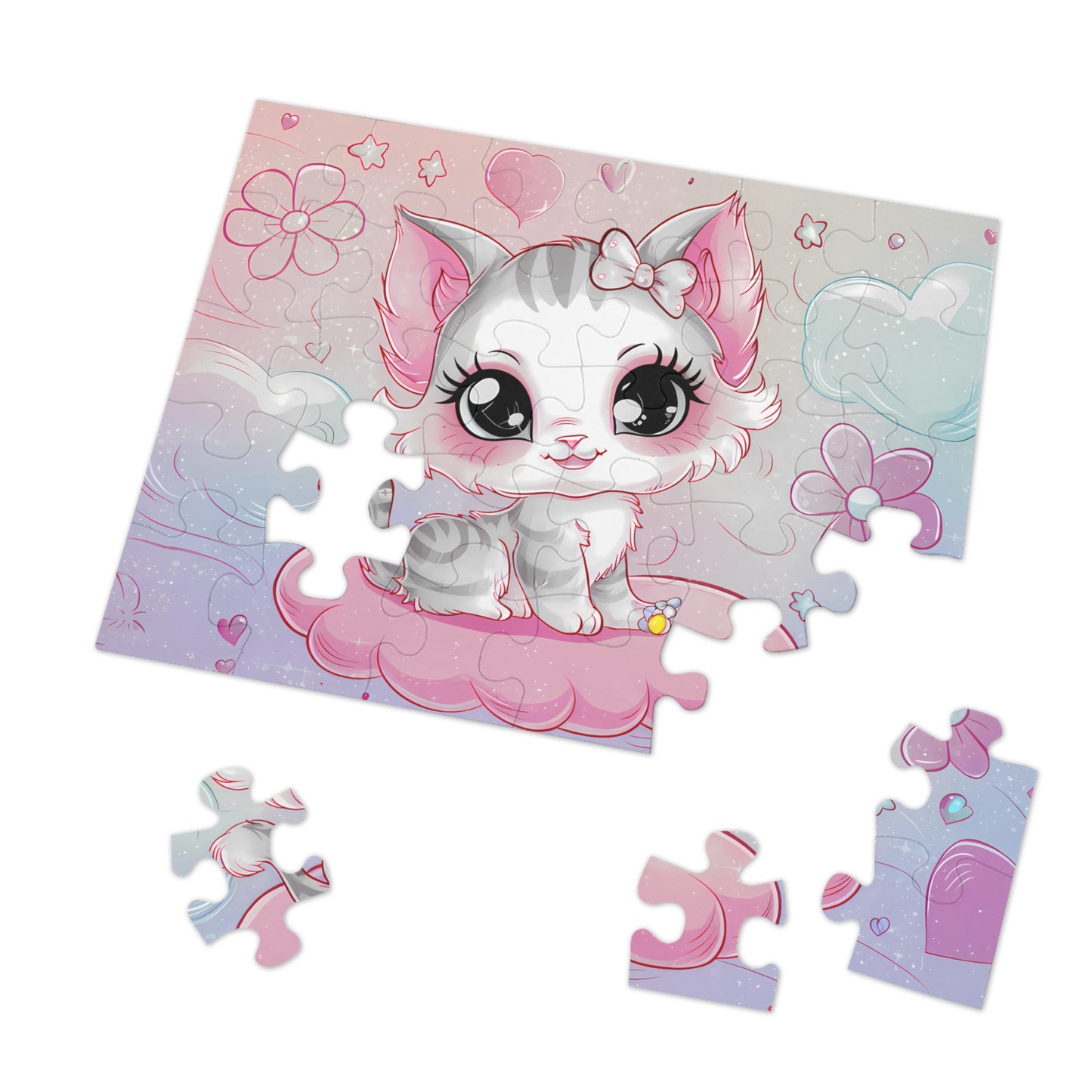 Dreamy Kitten on a Cloud - Jigsaw Puzzle (30, 110, 252, 500,1000-Piece)