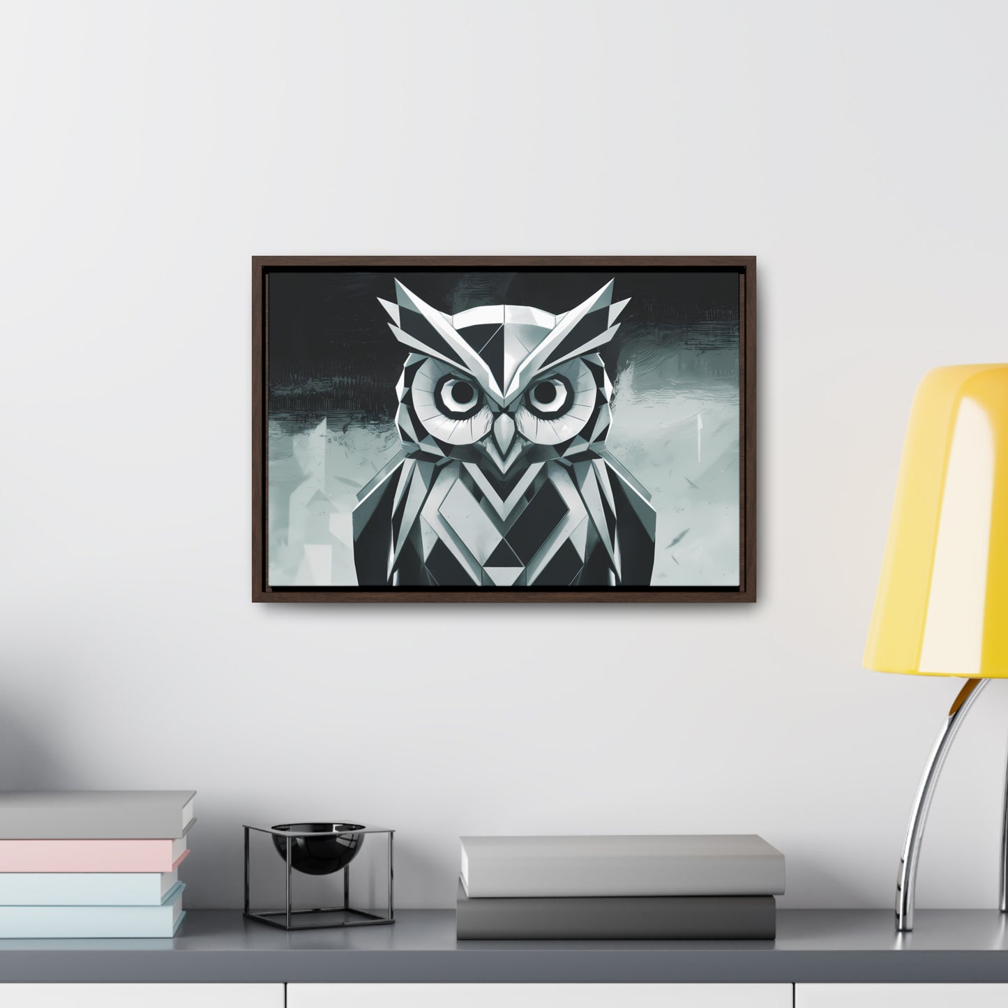 "Geometric Sentinel" - Gallery Canvas Wraps, Horizontal Frame