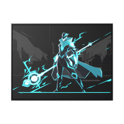 Arbiter of the Neon Void - Gallery Canvas Wraps, Horizontal Frame