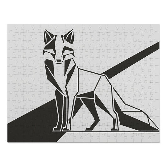 Geometric Fox in Monochrome - Jigsaw Puzzle (30, 110, 252, 500,1000-Piece)