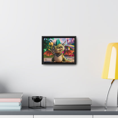 "Spike the Mischievous Baby Dragon" - Gallery Canvas Wraps, Horizontal Frame