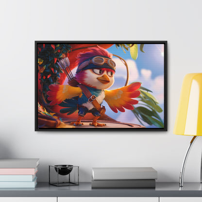 "Feathered Adventurer: The Brave Bird Archer" - Gallery Canvas Wraps, Horizontal Frame