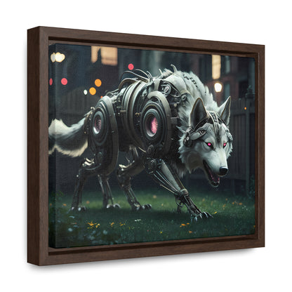 Cyber Wolf Sentinel - Gallery Canvas Wraps, Horizontal Frame