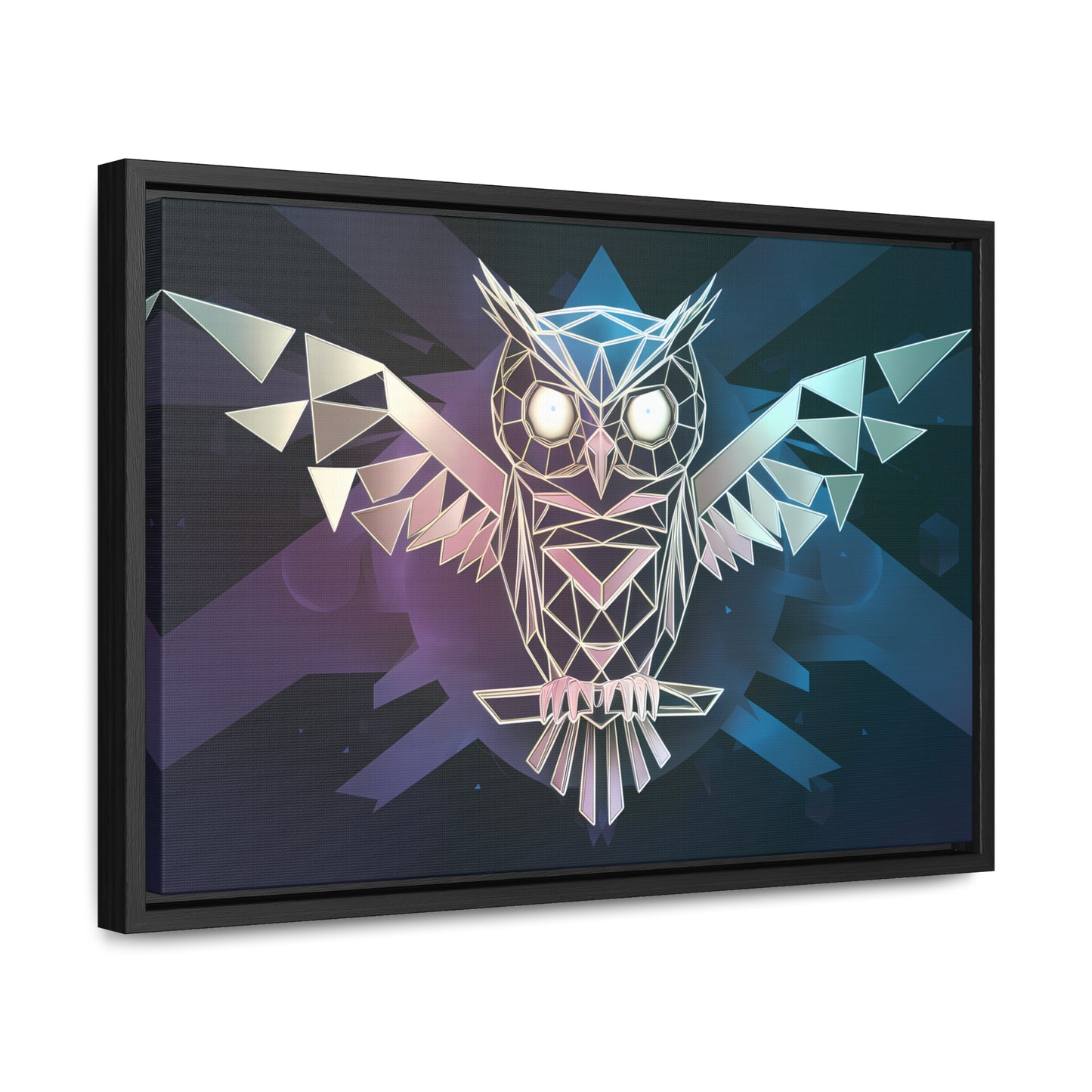 "Geometric Owl of Wisdom" - Gallery Canvas Wraps, Horizontal Frame