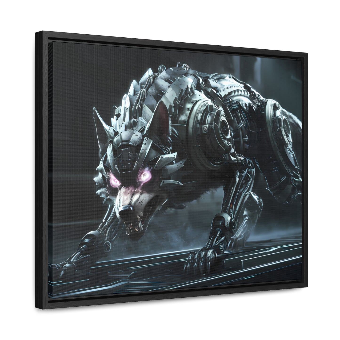 Cybernetic Alpha Wolf - Gallery Canvas Wraps, Horizontal Frame