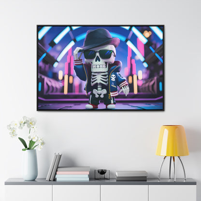 "Neon Skull Groove" - Gallery Canvas Wraps, Horizontal Frame