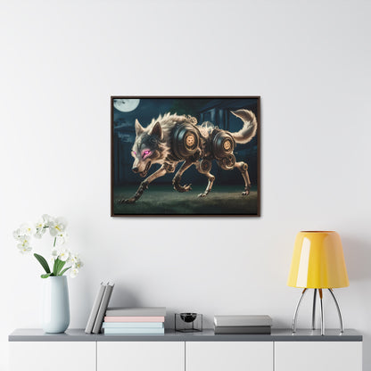 Cyberwolf Under the Moon - Gallery Canvas Wraps, Horizontal Frame