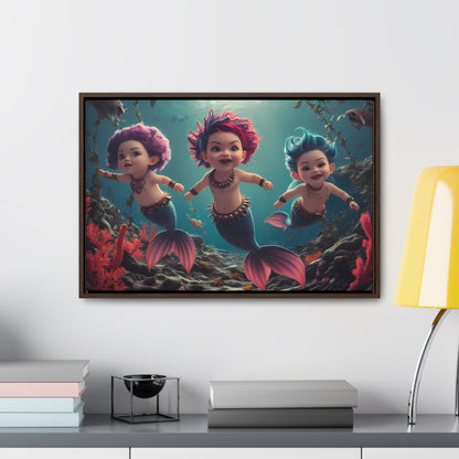 Aquatic Mischief - Gallery Canvas Wraps, Horizontal Frame