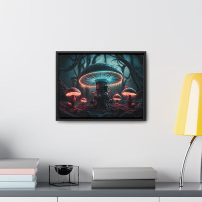 The Bioluminescent Mechanisms of the Neon Forest - Gallery Canvas Wraps, Horizontal Frame